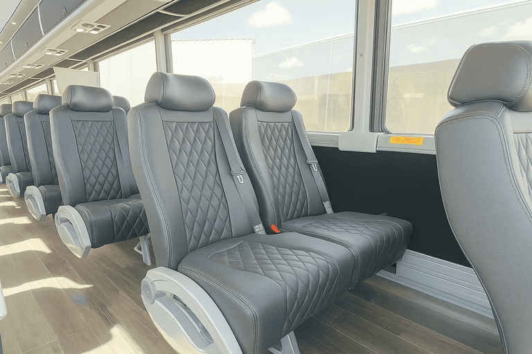 interior of Fort Lauderdale Minibus Company charter bus