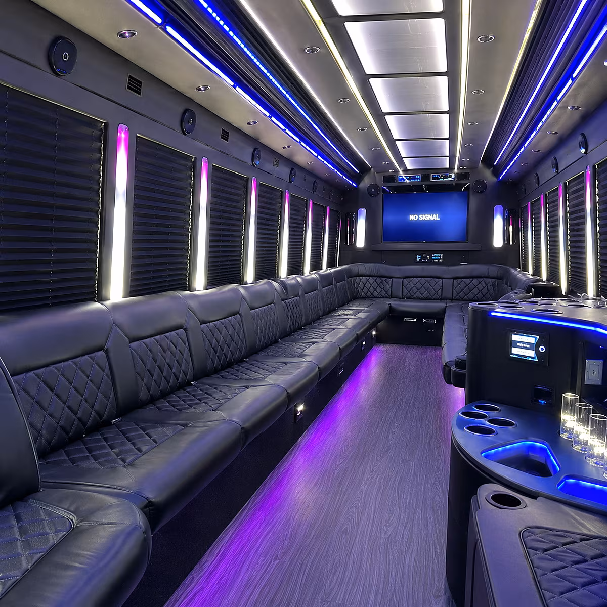 fort lauderdale 30 passenger party bus inside