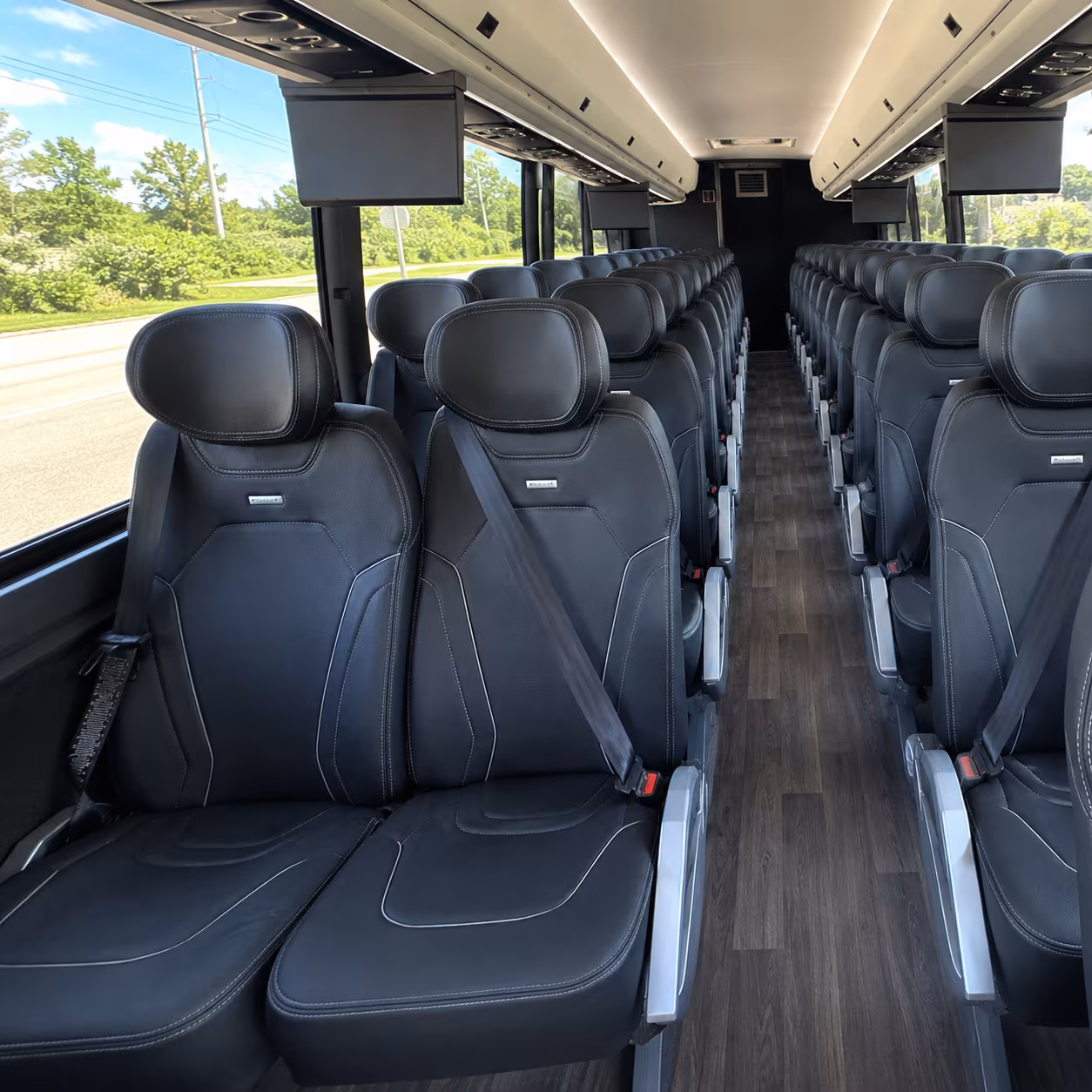 fort lauderdale 47 passenger charter bus inside