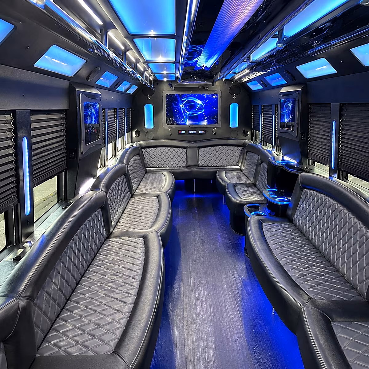 fort lauderdale 50 passenger party bus interior